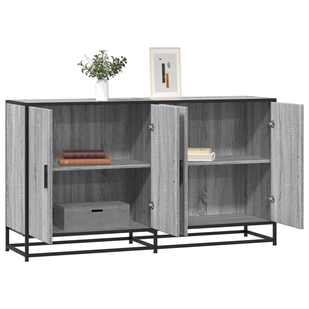 vidaXL Сайдборд сив сонома 134x35x76 см инженерно дърво