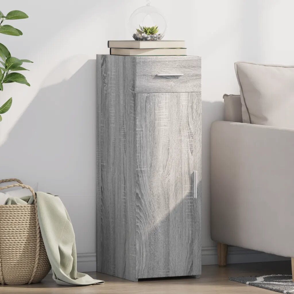 vidaXL Сайдборд сив сонома 30x425x93 см инженерно дърво