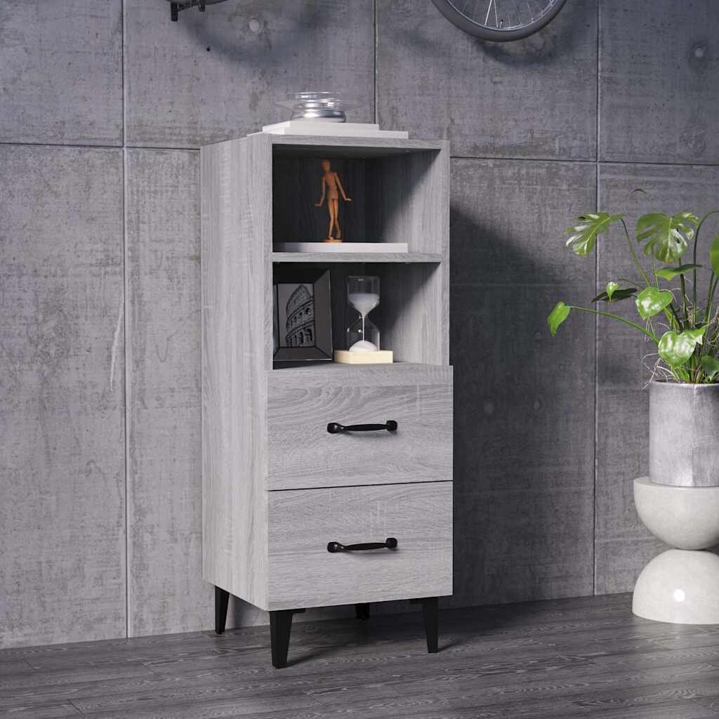 vidaXL Сайдборд сив сонома 345x34x90 см инженерно дърво