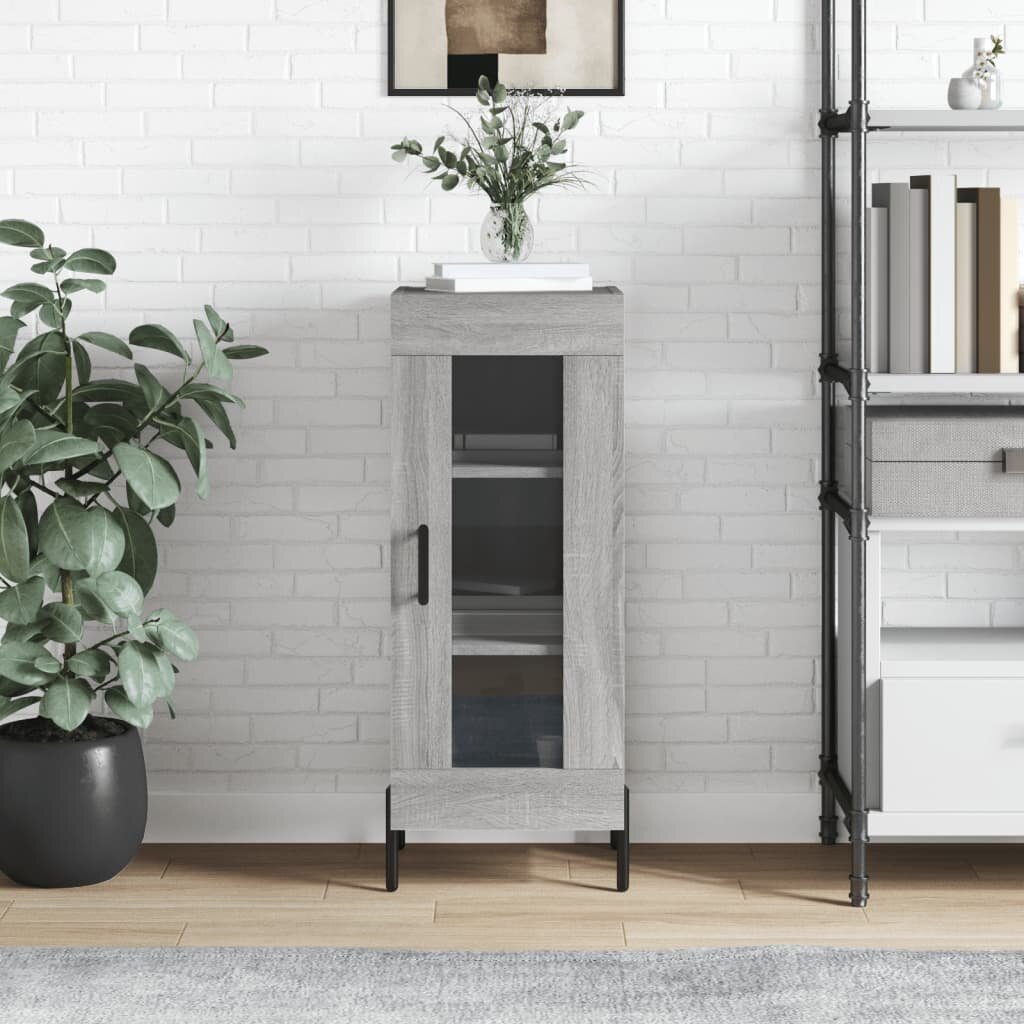 vidaXL Сайдборд сив сонома 345x34x90 см инженерно дърво