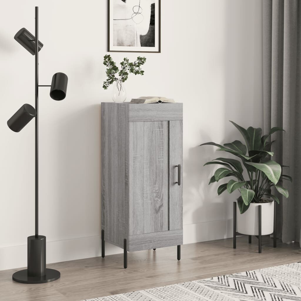 vidaXL Сайдборд сив сонома 345x34x90 см инженерно дърво