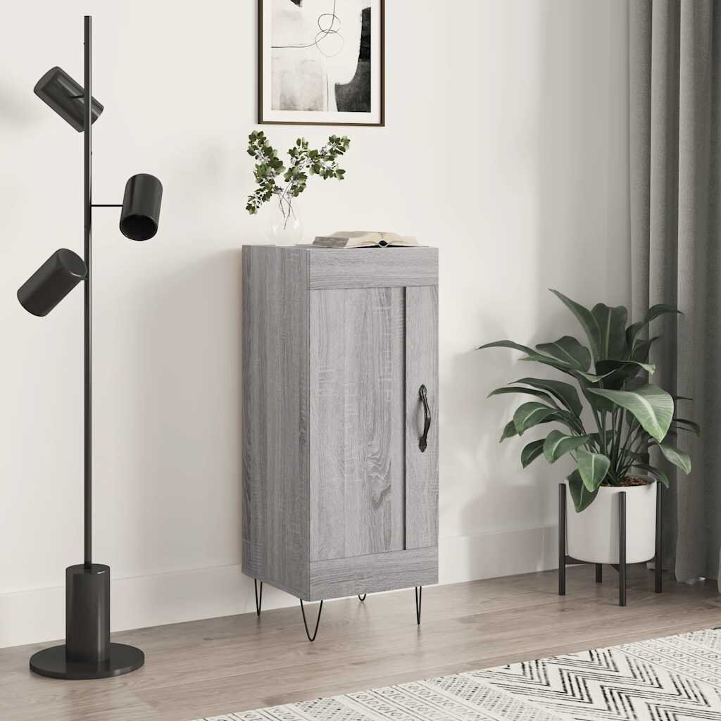 vidaXL Сайдборд сив сонома 345x34x90 см инженерно дърво