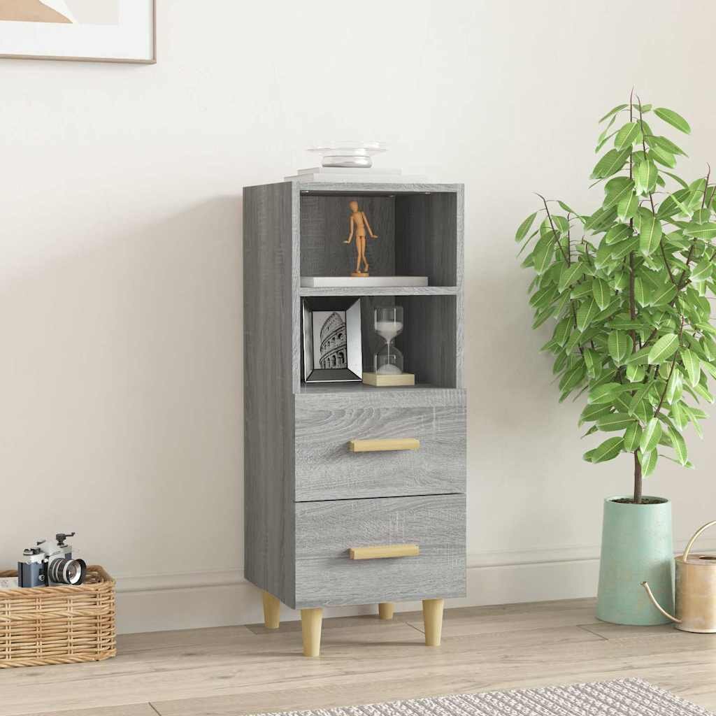 vidaXL Сайдборд сив сонома 345x34x90 см инженерно дърво
