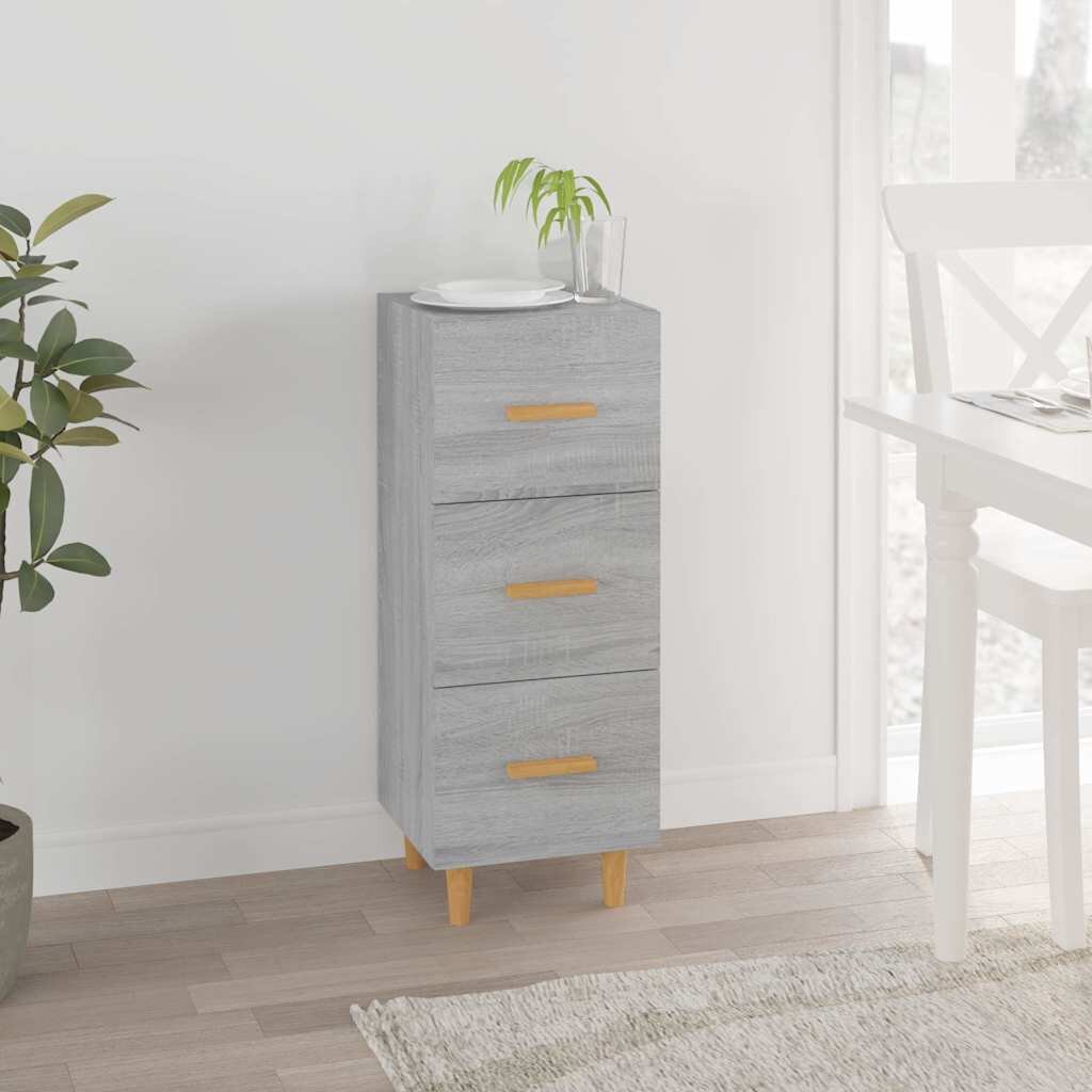 vidaXL Сайдборд сив сонома 345x34x90 см инженерно дърво