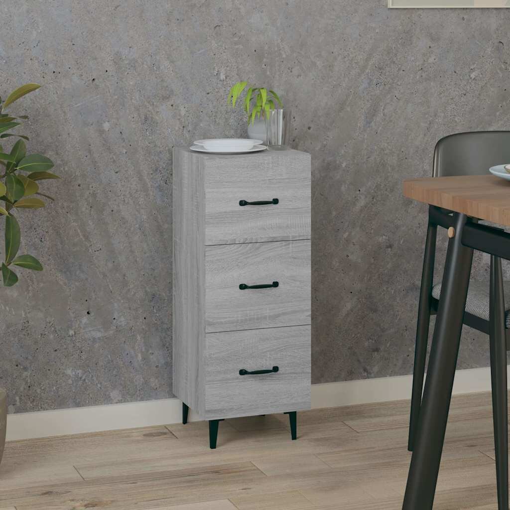 vidaXL Сайдборд сив сонома 345x34x90 см инженерно дърво