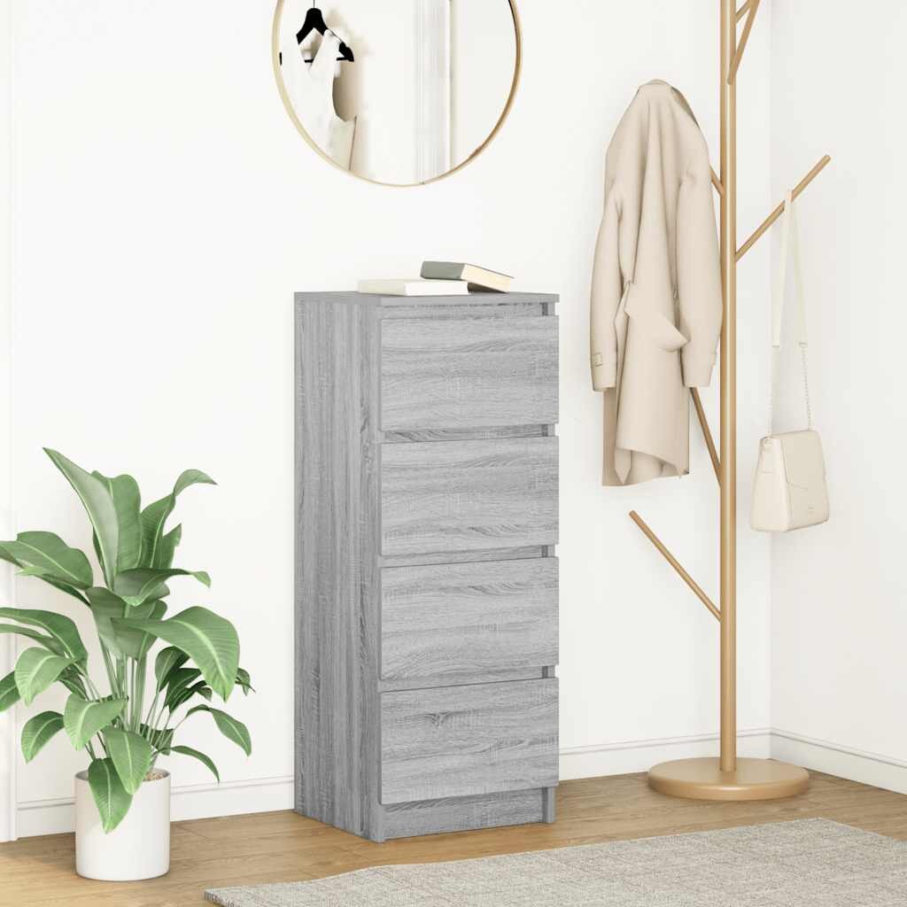 vidaXL Сайдборд сив сонома 375x35x99 см инженерно дърво