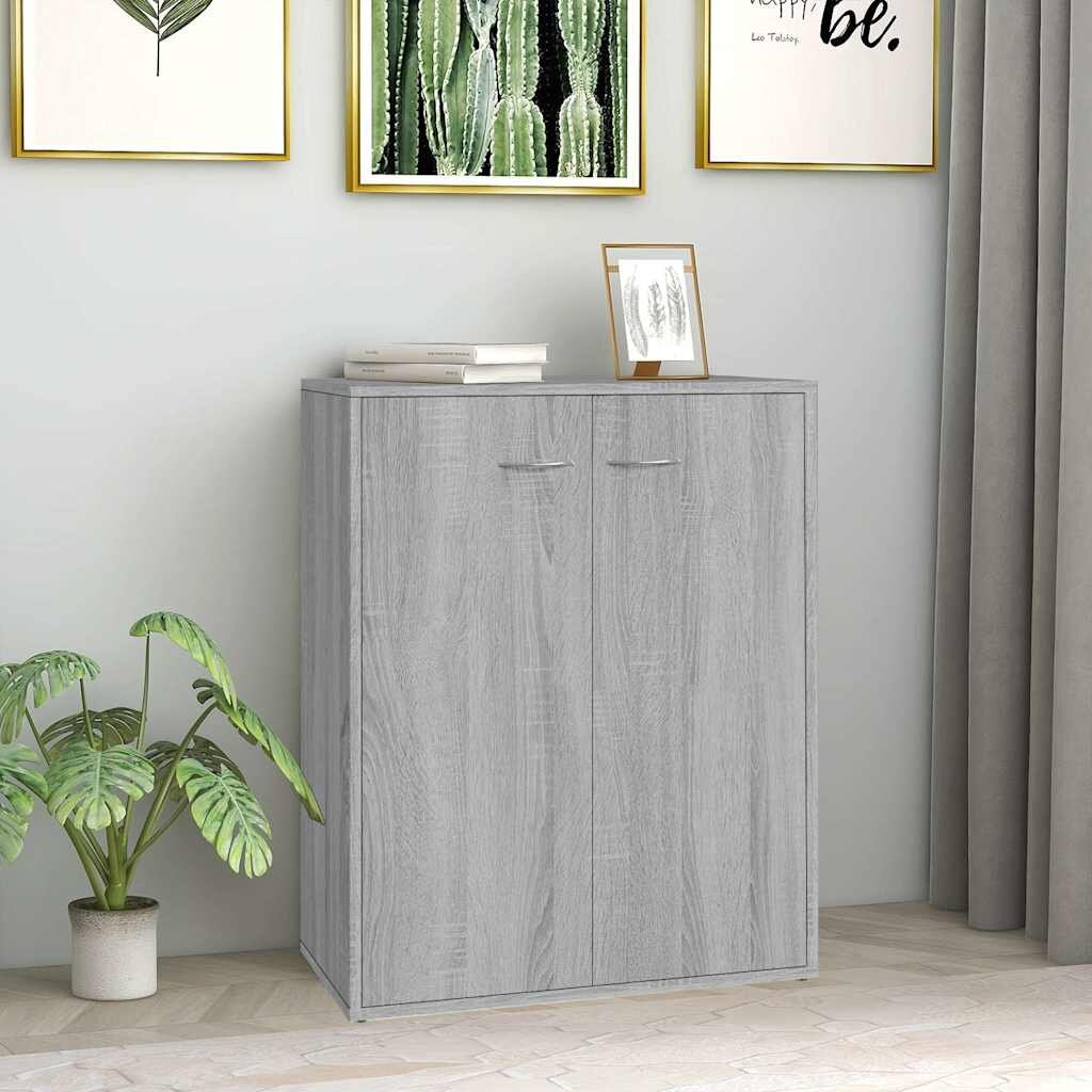 vidaXL Сайдборд сив сонома 60x30x75 см инженерно дърво
