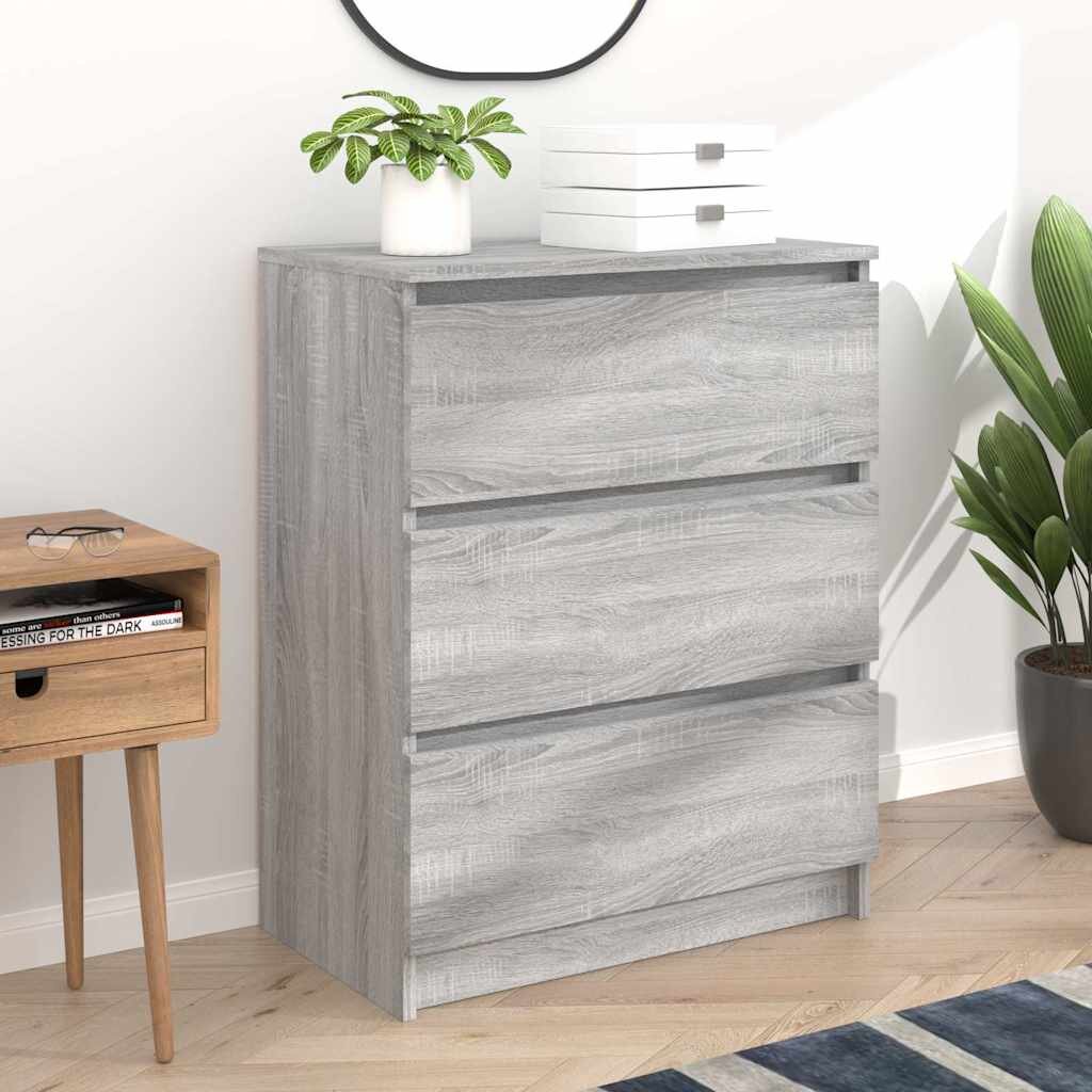 vidaXL Сайдборд сив сонома 60x35x76 см инженерно дърво