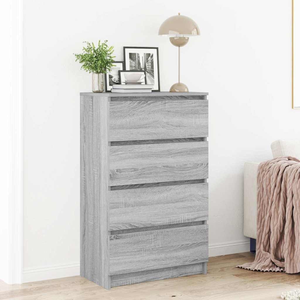 vidaXL Сайдборд сив сонома 60x35x985 см инженерно дърво