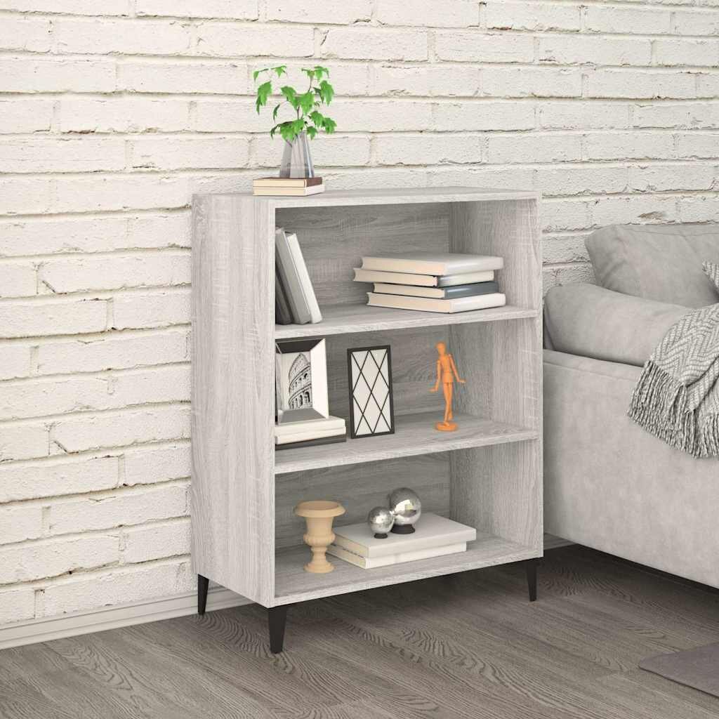 vidaXL Сайдборд Сив сонома 695x325x90 см инженерно дърво