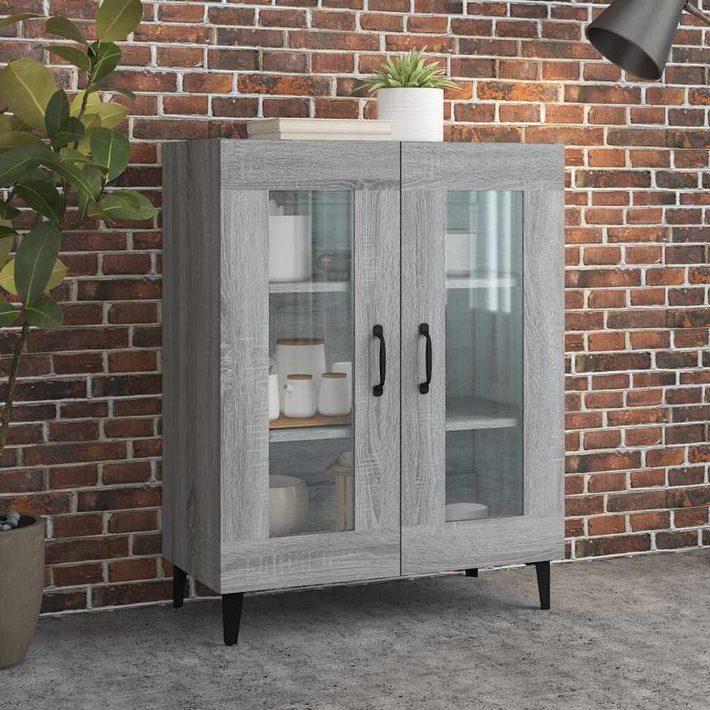 vidaXL Сайдборд сив сонома 695x34x90 см инженерно дърво