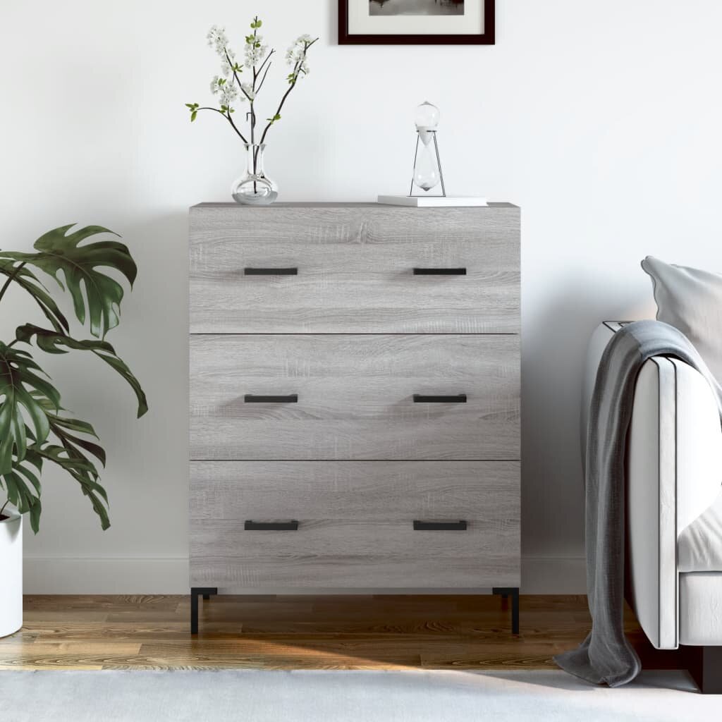 vidaXL Сайдборд сив сонома 695x34x90 см инженерно дърво