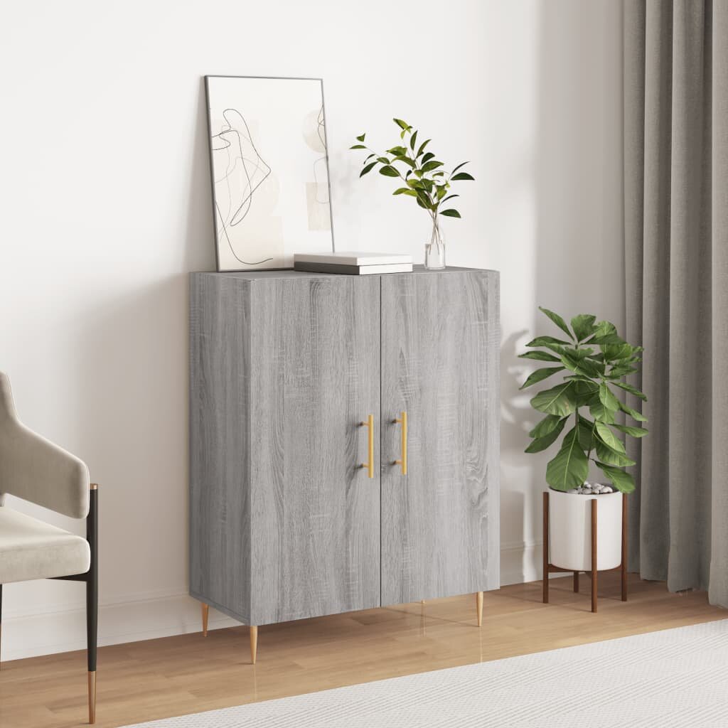 vidaXL Сайдборд сив сонома 695x34x90 см инженерно дърво