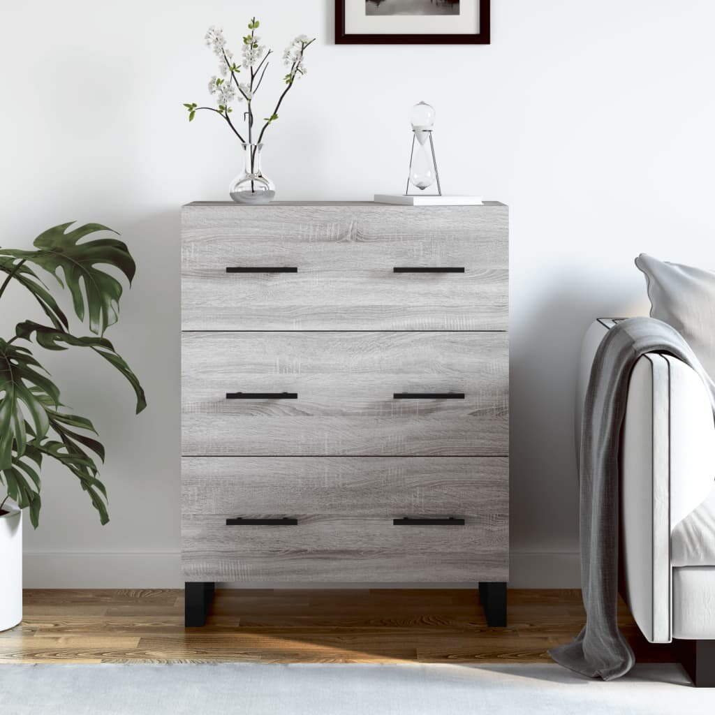 vidaXL Сайдборд сив сонома 695x34x90 см инженерно дърво