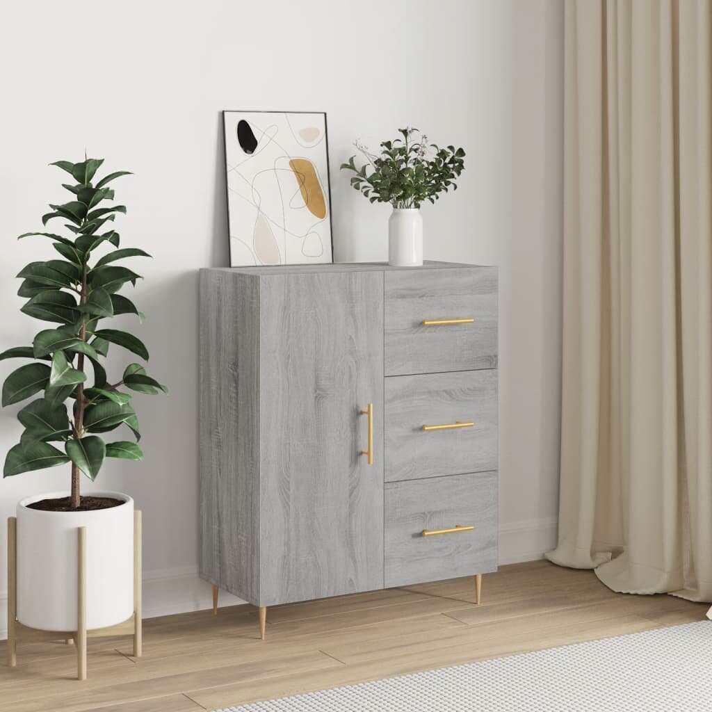 vidaXL Сайдборд сив сонома 695x34x90 см инженерно дърво