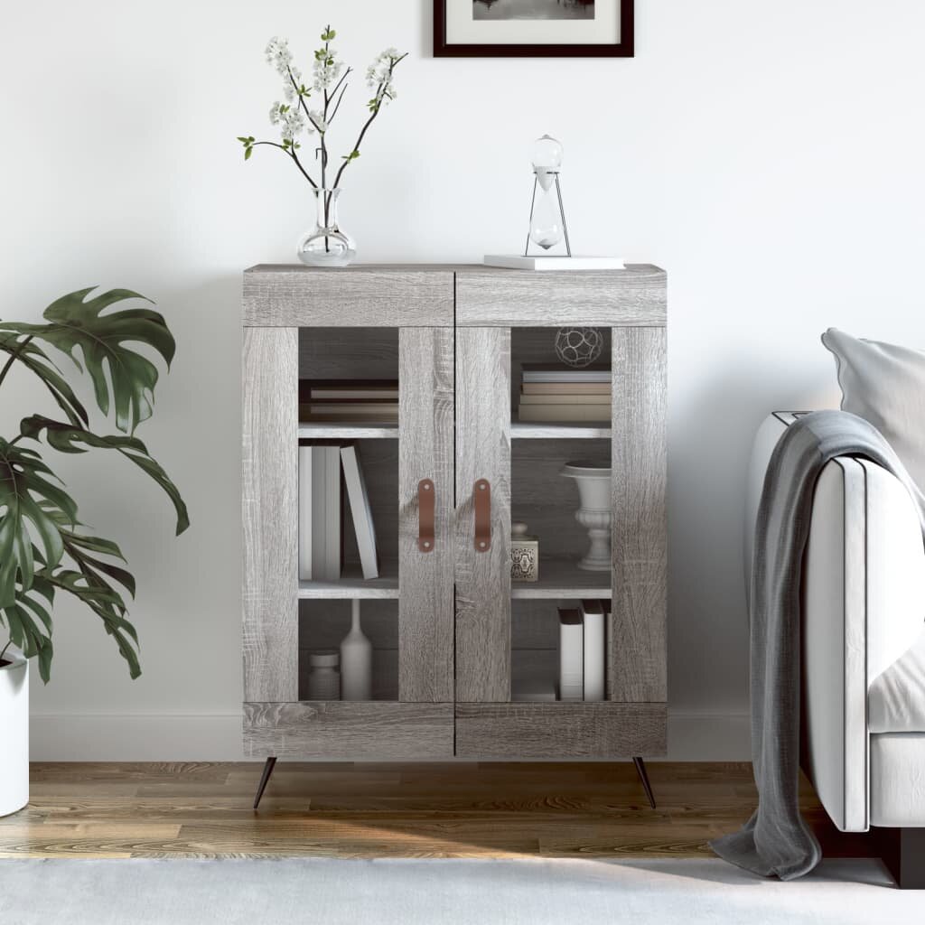 vidaXL Сайдборд сив сонома 695x34x90 см инженерно дърво