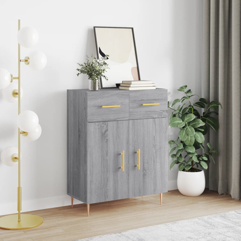 vidaXL Сайдборд сив сонома 695x34x90 см инженерно дърво