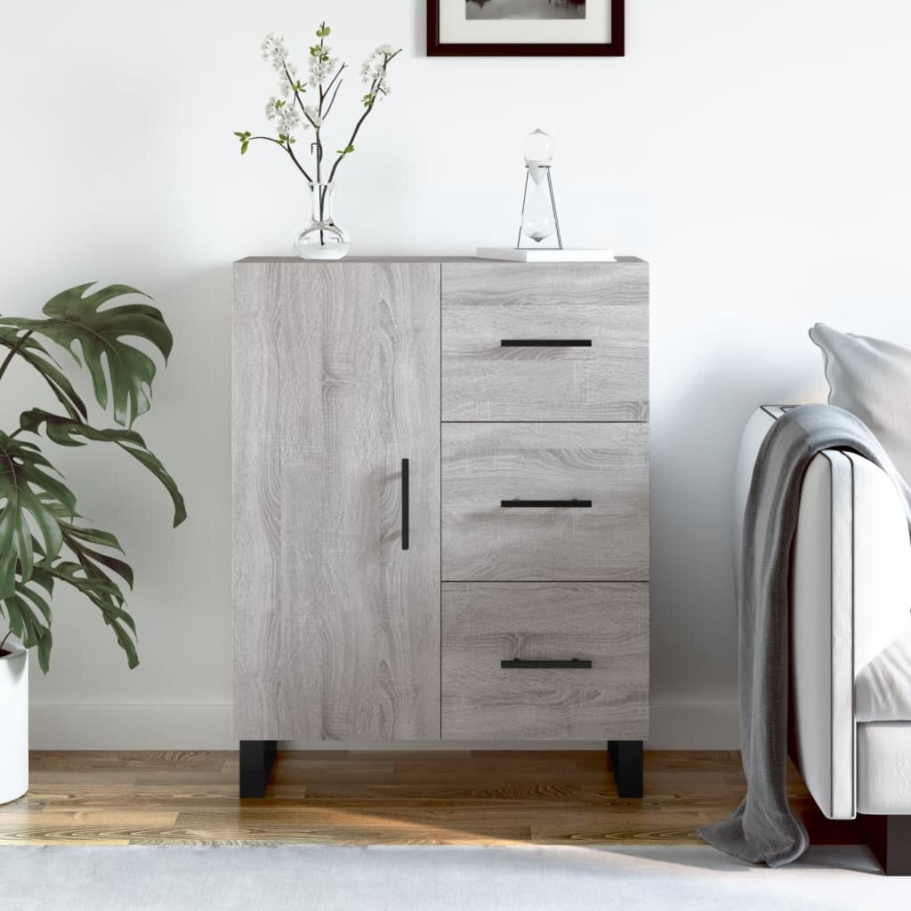 vidaXL Сайдборд сив сонома 695x34x90 см инженерно дърво