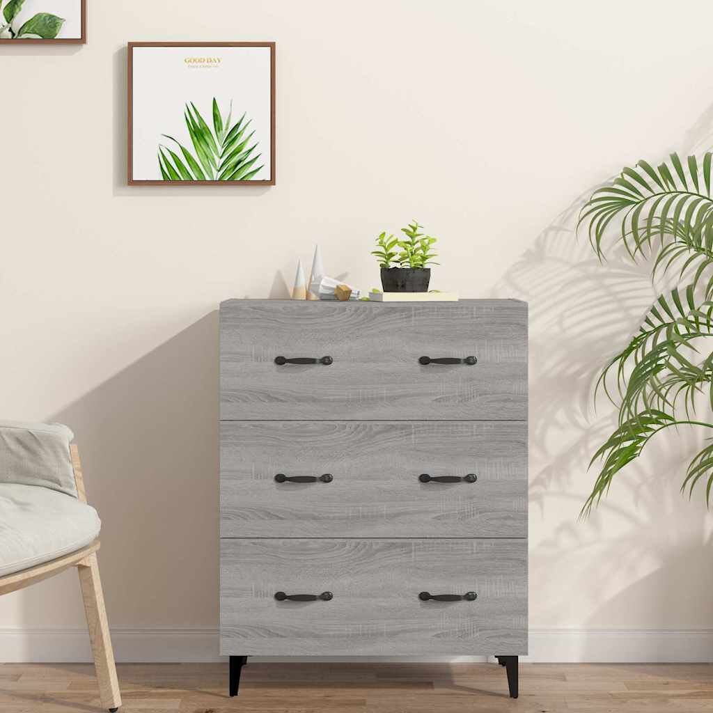 vidaXL Сайдборд сив сонома 695x34x90 см инженерно дърво