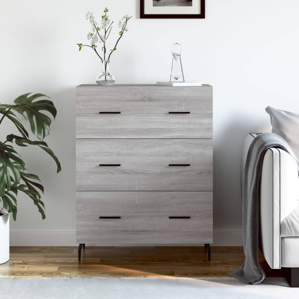 vidaXL Сайдборд сив сонома 695x34x90 см инженерно дърво