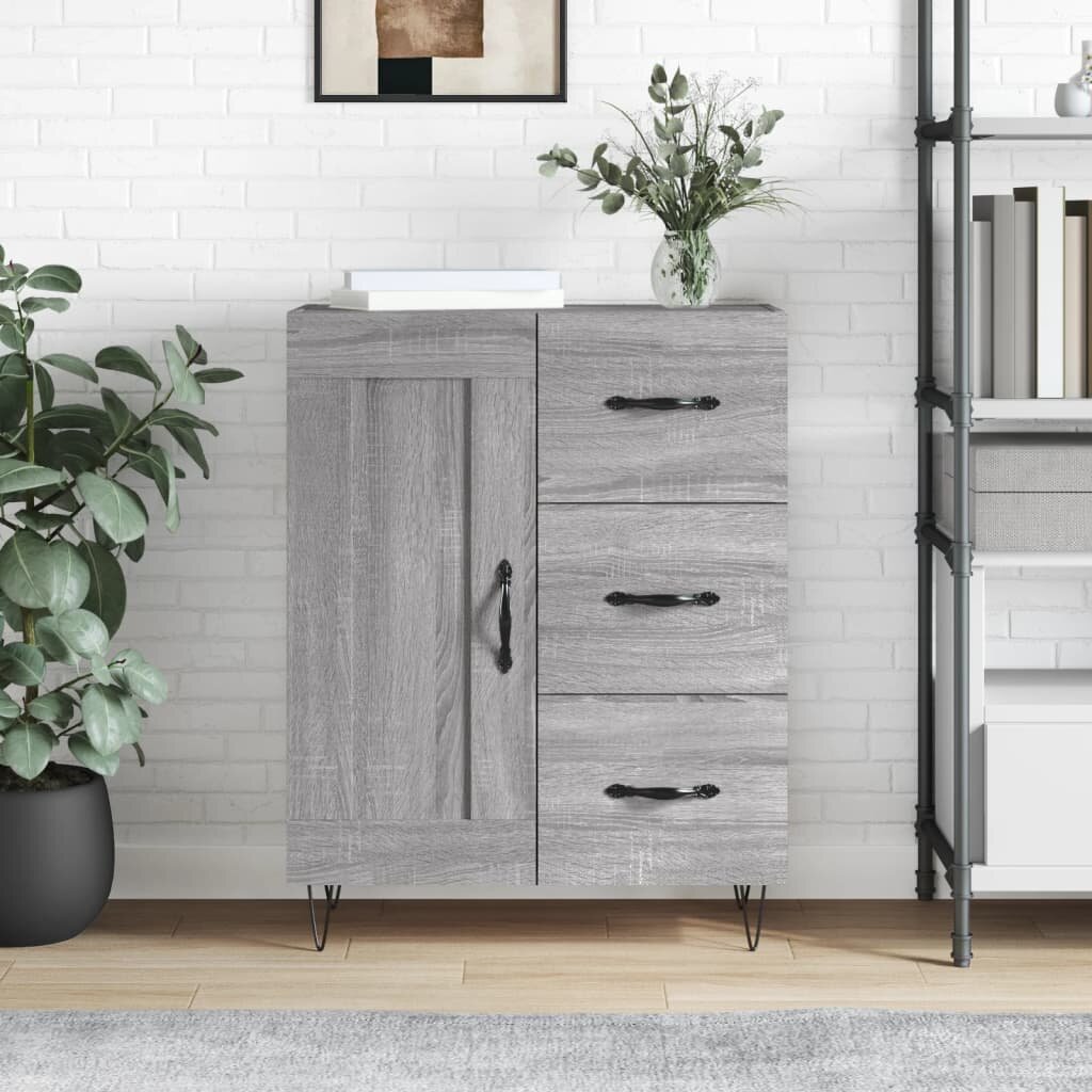 vidaXL Сайдборд сив сонома 695x34x90 см инженерно дърво