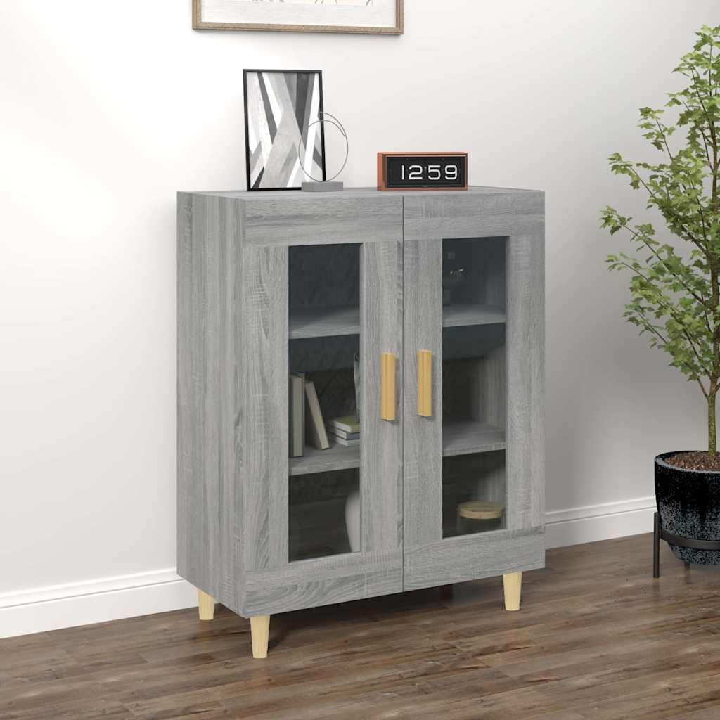 vidaXL Сайдборд сив сонома 695x34x90 см инженерно дърво