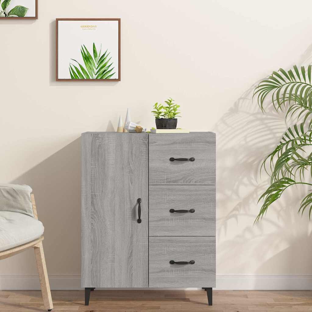 vidaXL Сайдборд сив сонома 695x34x90 см инженерно дърво