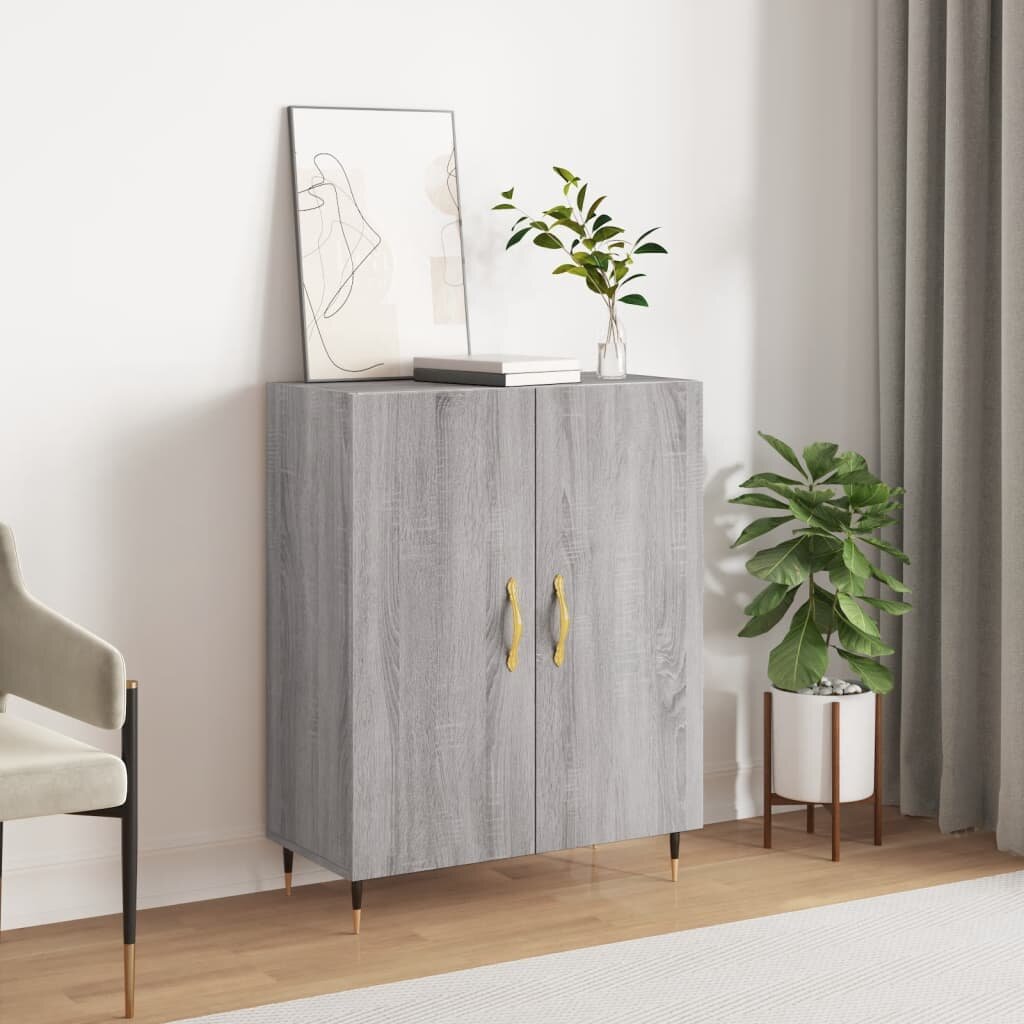 vidaXL Сайдборд сив сонома 695x34x90 см инженерно дърво