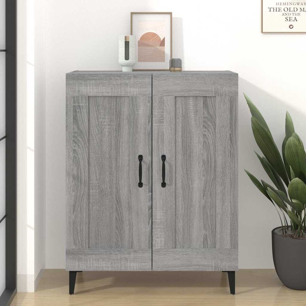 vidaXL Сайдборд сив сонома 695x34x90 см инженерно дърво