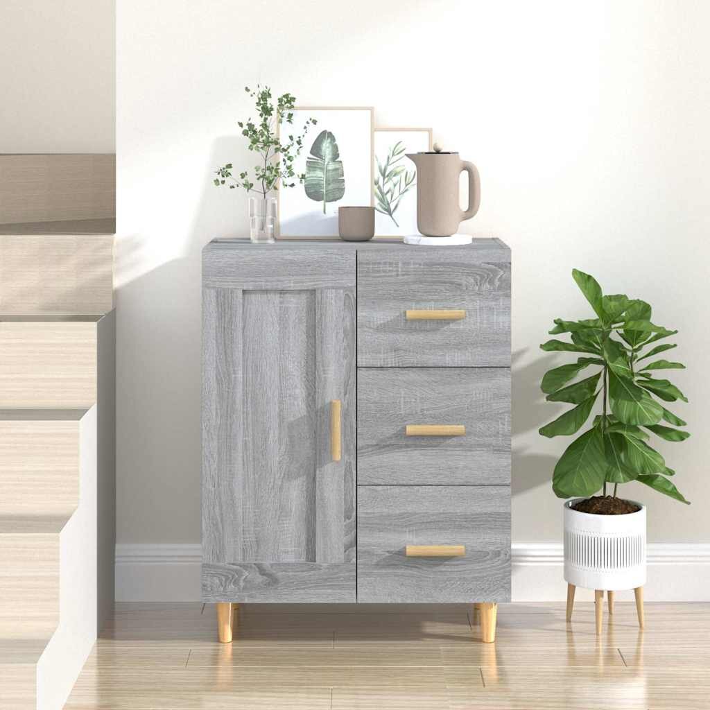 vidaXL Сайдборд сив сонома 695x34x90 см инженерно дърво