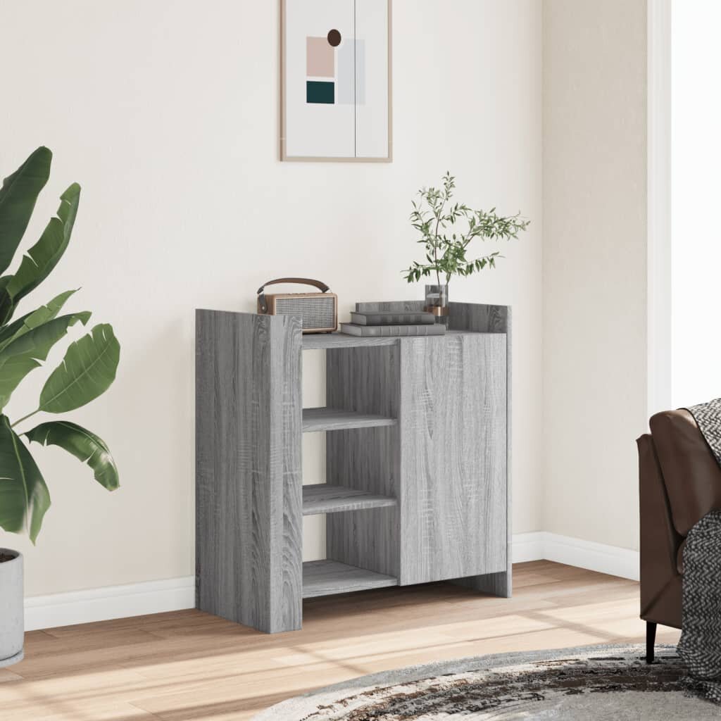 vidaXL Сайдборд сив сонома 735x35x75 см инженерно дърво