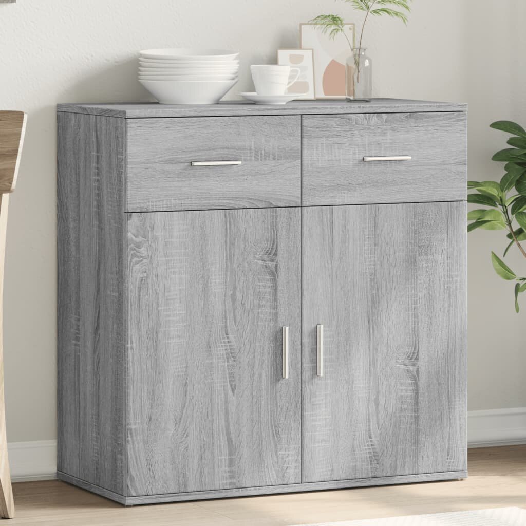 vidaXL Сайдборд сив сонома 79x38x80 см инженерно дърво