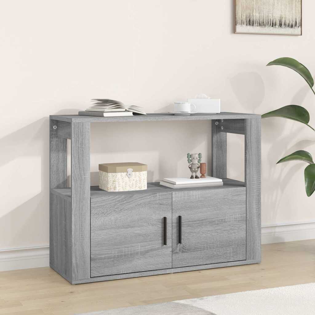 vidaXL Сайдборд Сив сонома 80x30x60 см инженерно дърво