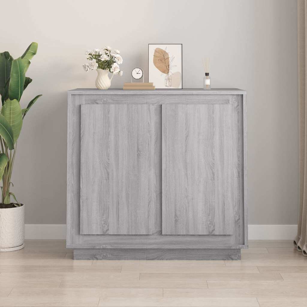 vidaXL Сайдборд сив сонома 80x34x75 см инженерно дърво