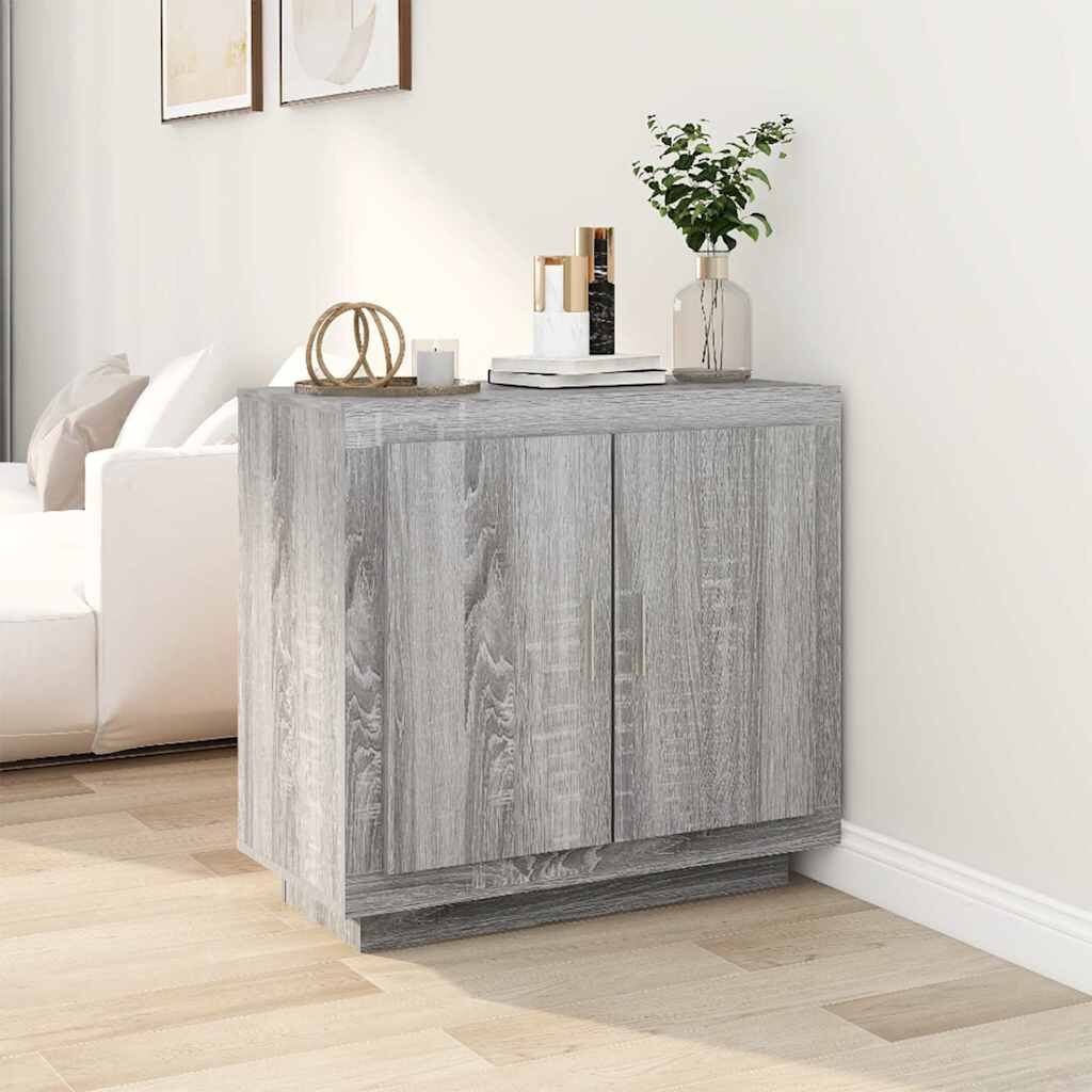 vidaXL Сайдборд Сив сонома 80x40x75 см инженерно дърво