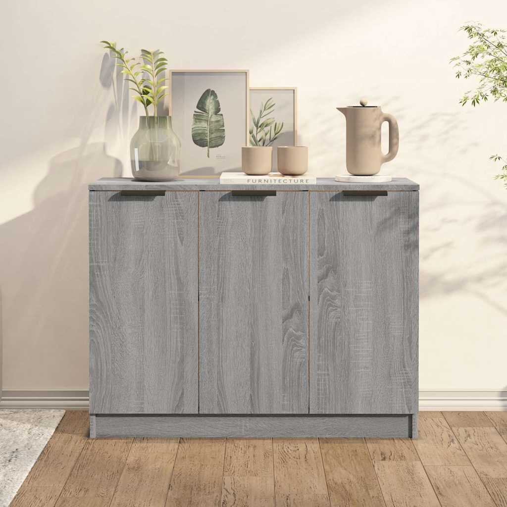 vidaXL Сайдборд Сив сонома 905x30x70 см инженерно дърво