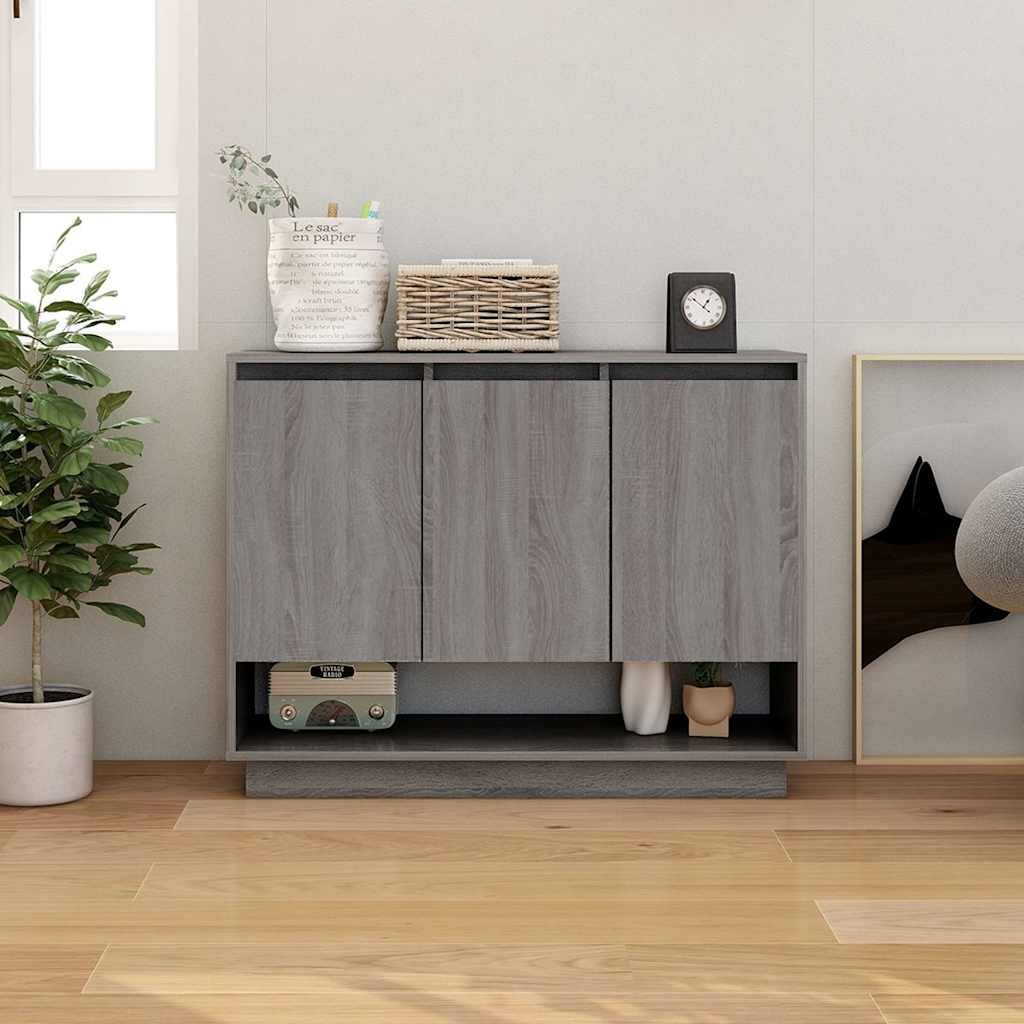 vidaXL Сайдборд сив сонома 97x31x75 см инженерно дърво