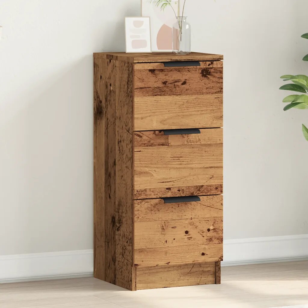 vidaXL Сайдборд старо дърво 30x30x70 см инженерно дърво