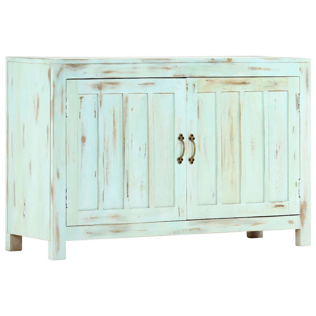 vidaXL Сайдборд светлосин 110x35x70 см мангово дърво масив