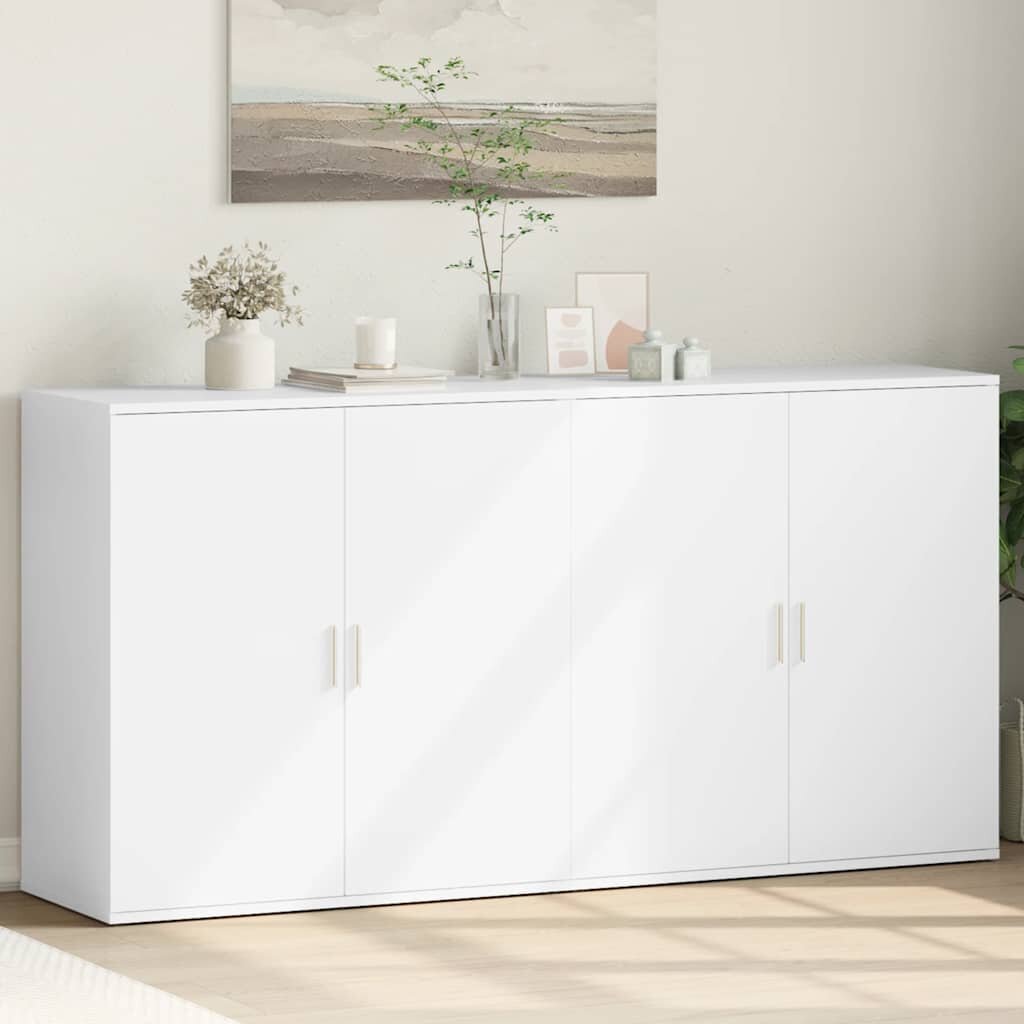 vidaXL Сайдборди 2 бр бели 79x38x80 см инженерно дърво