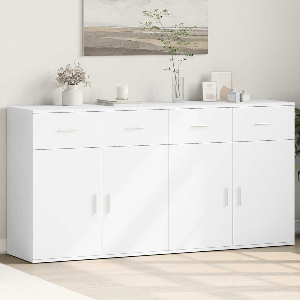 vidaXL Сайдборди 2 бр бели 79x38x80 см инженерно дърво