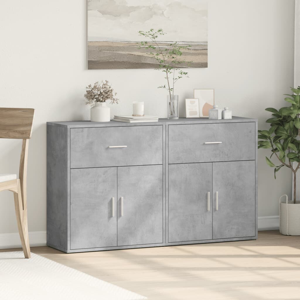 vidaXL Сайдборди 2 бр бетонно сив 60x31x70 см инженерно дърво