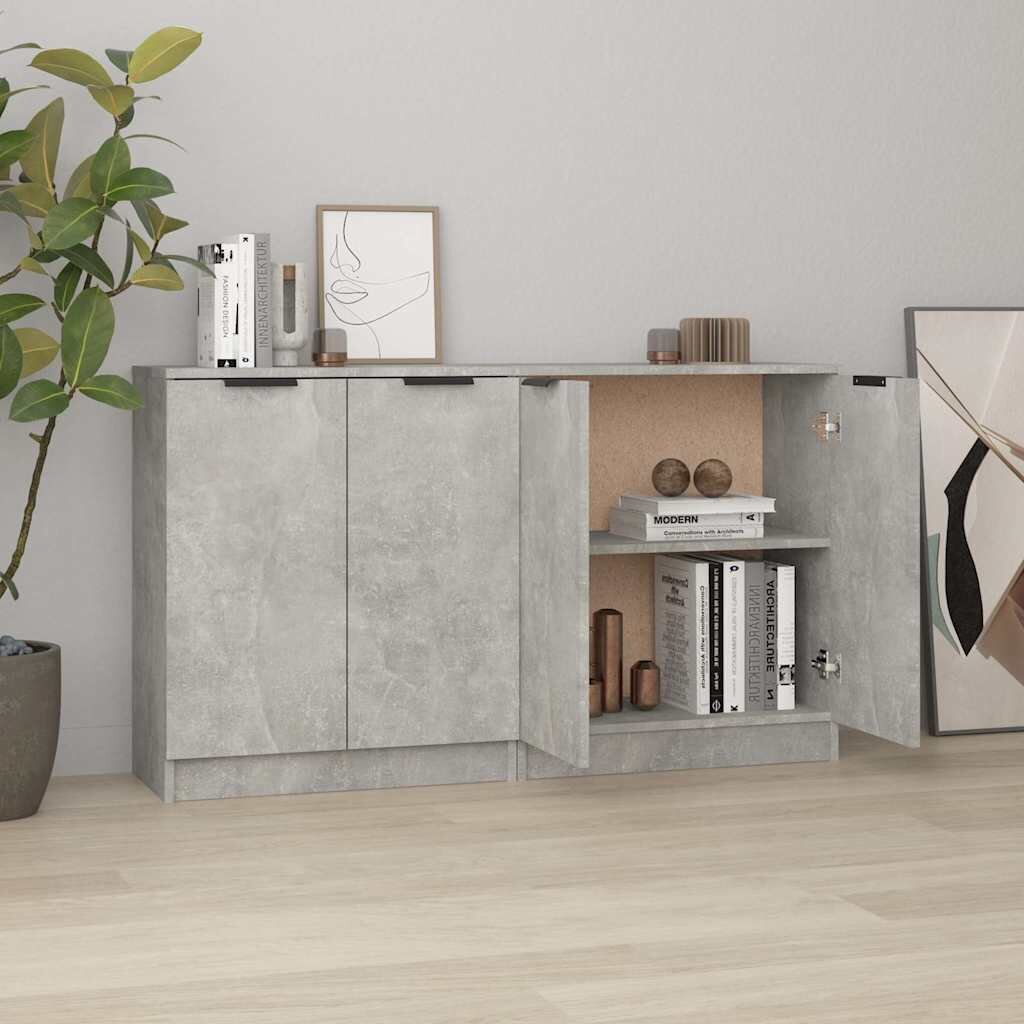 vidaXL Сайдборди 2 бр бетонно сиви 60x30x70 см инженерно дърво