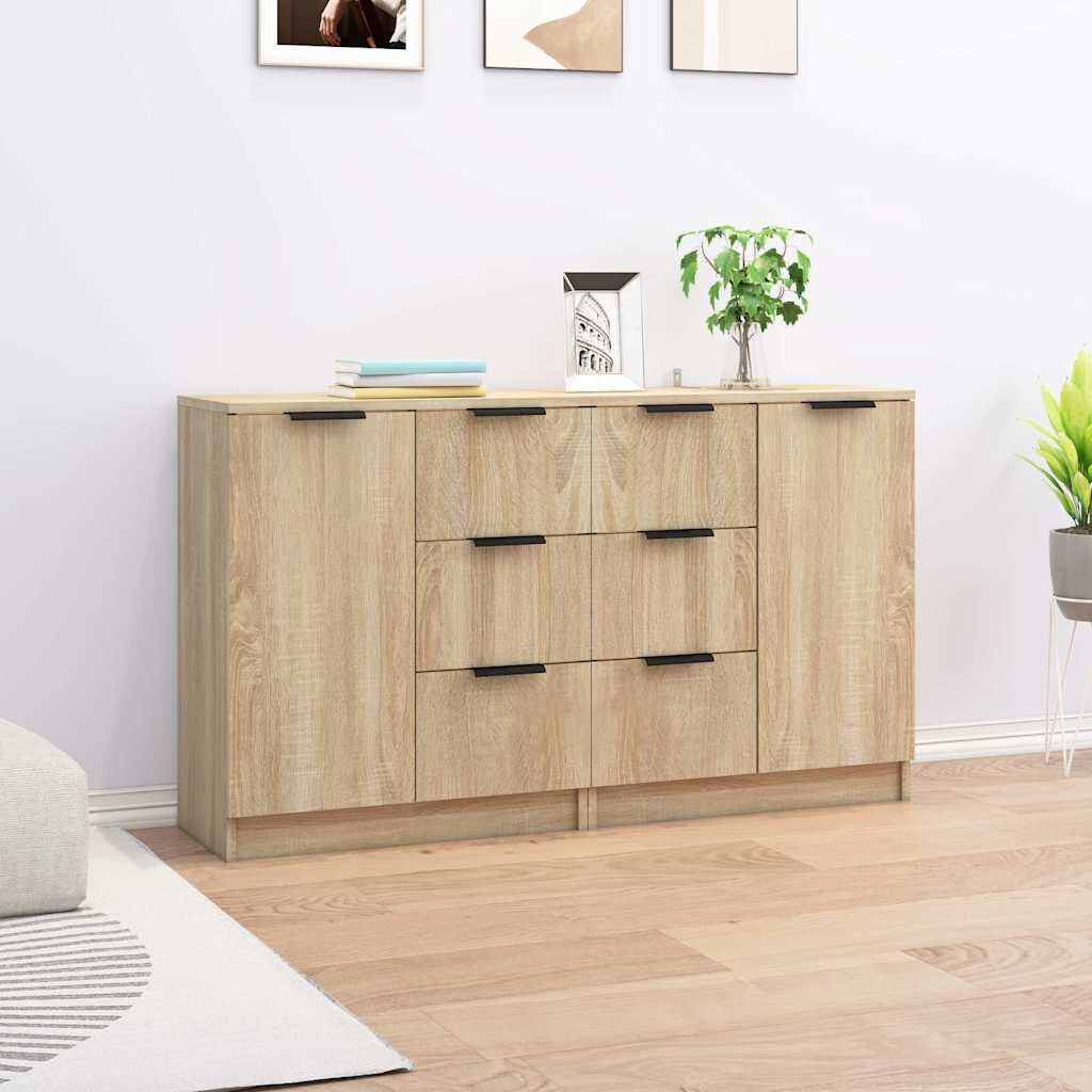 vidaXL Сайдборди 2 бр дъб сонома 60x30x70 см инженерно дърво