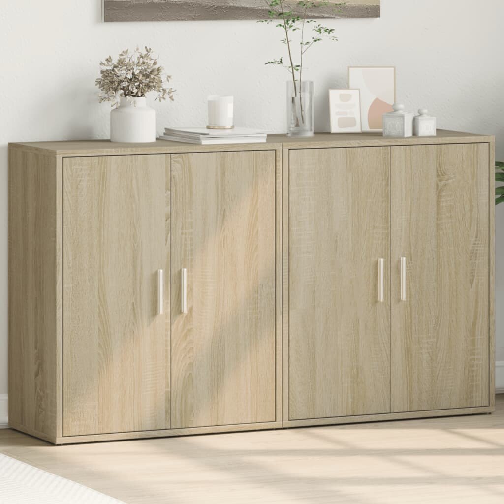vidaXL Сайдборди 2 бр дъб сонома 60x31x70 см инженерно дърво