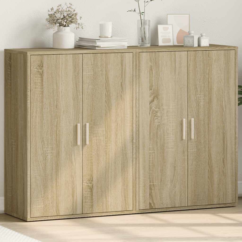 vidaXL Сайдборди 2 бр дъб сонома 60x31x84 см инженерно дърво