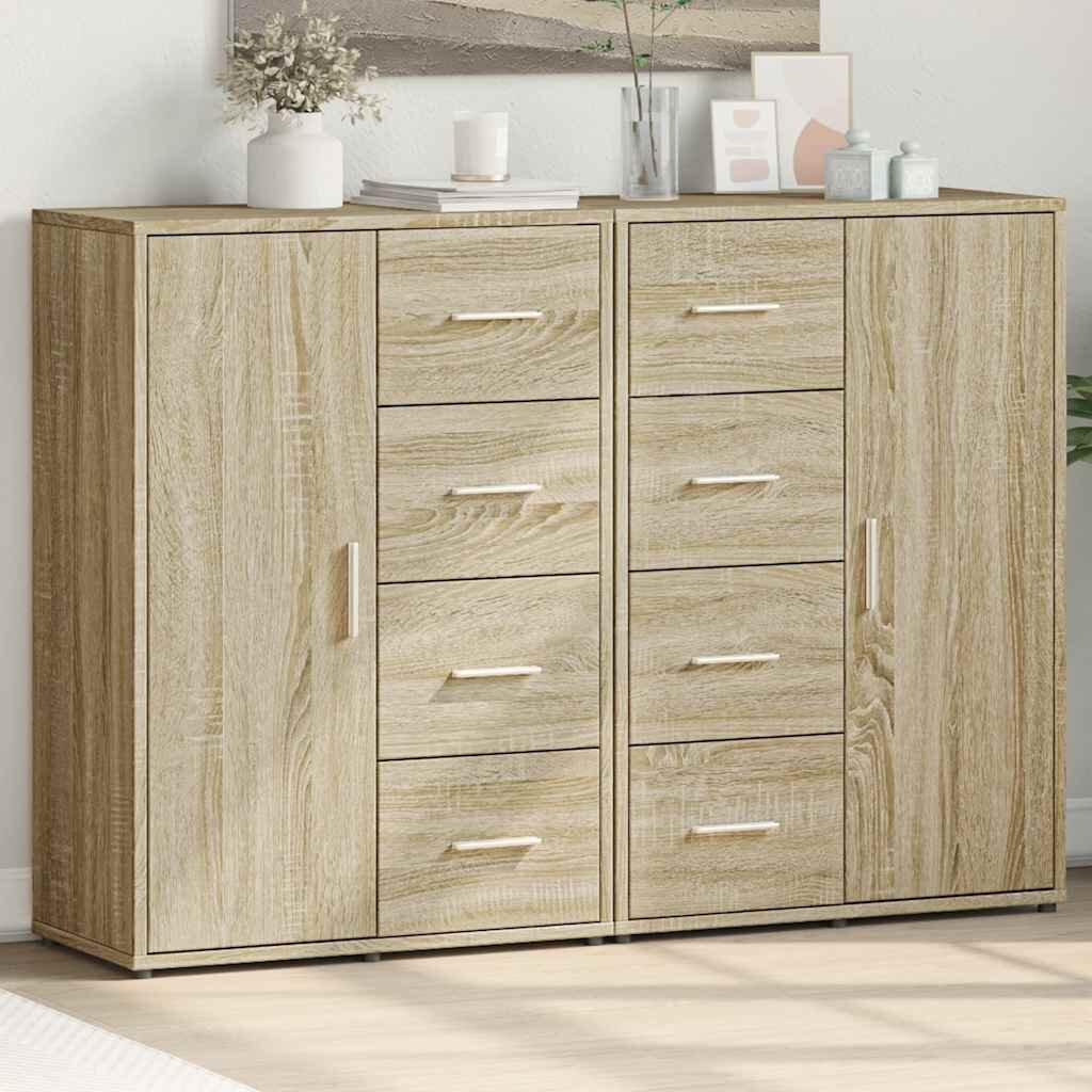 vidaXL Сайдборди 2 бр дъб сонома 60x31x84 см инженерно дърво