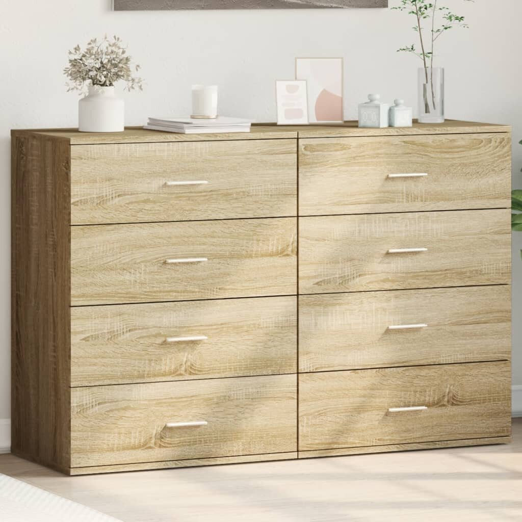 vidaXL Сайдборди 2 бр дъб сонома 60x39x80 см инженерно дърво