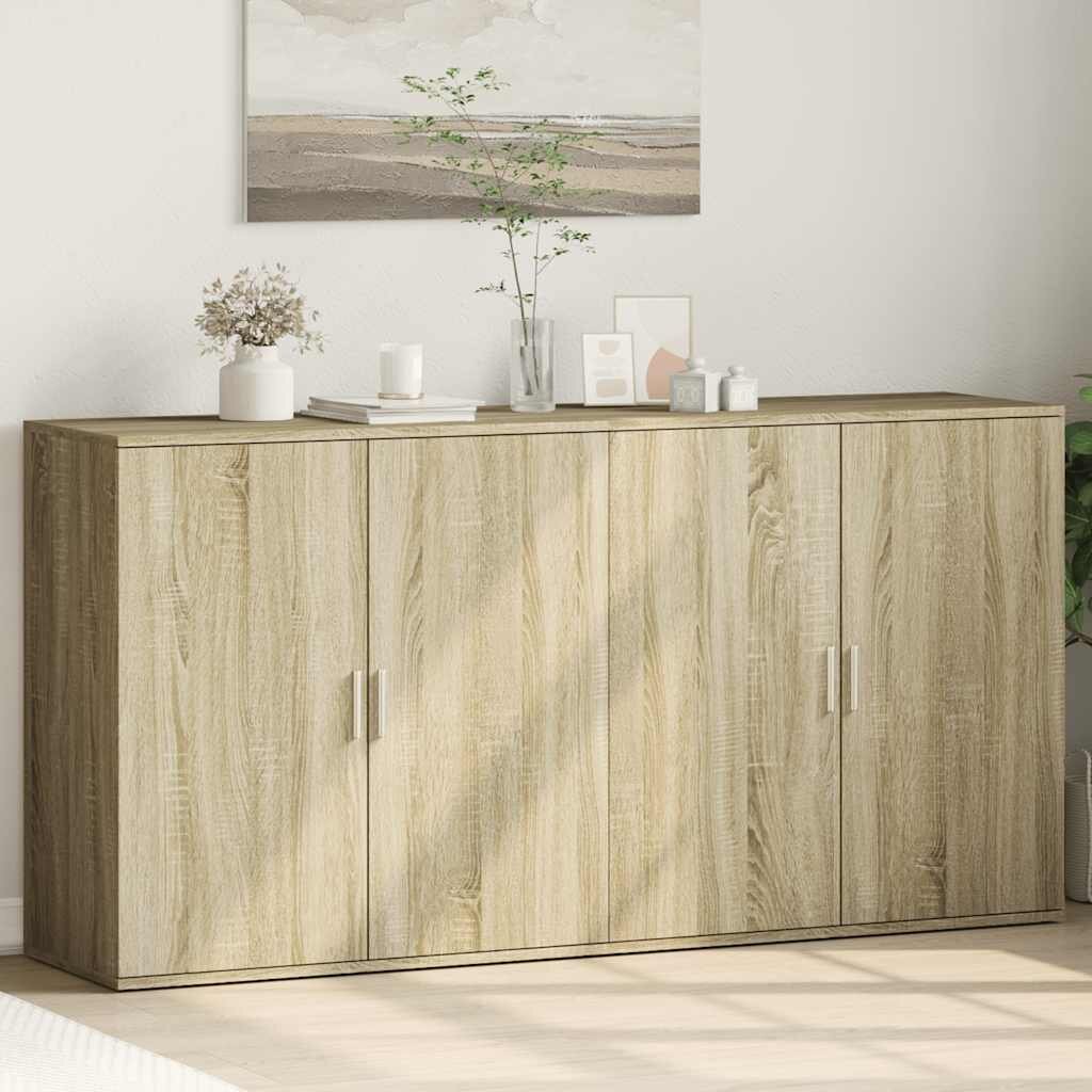 vidaXL Сайдборди 2 бр дъб сонома 79x38x80 см инженерно дърво