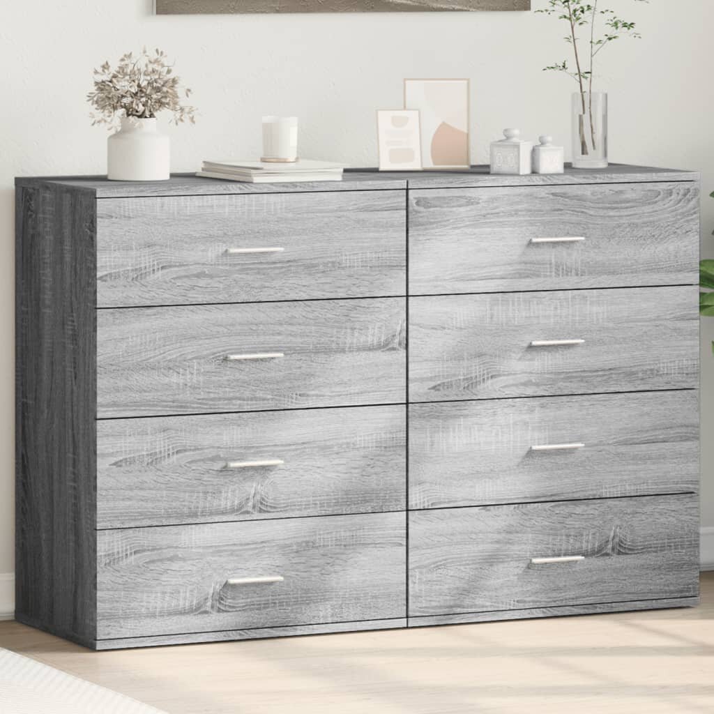 vidaXL Сайдборди 2 бр сив сонома 60x39x80 см инженерно дърво